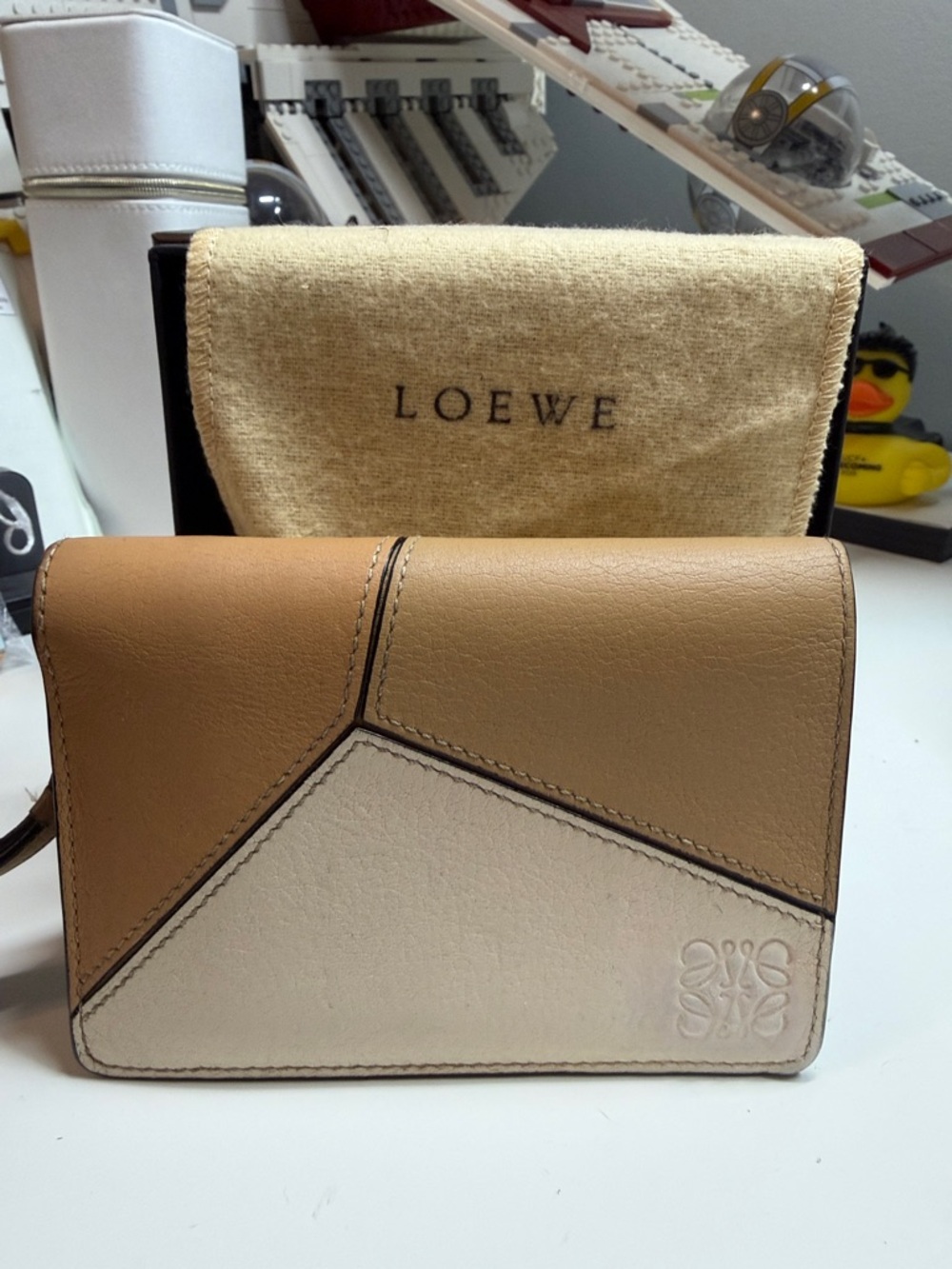 Loewe Tan and Cream Puzzle Wallet